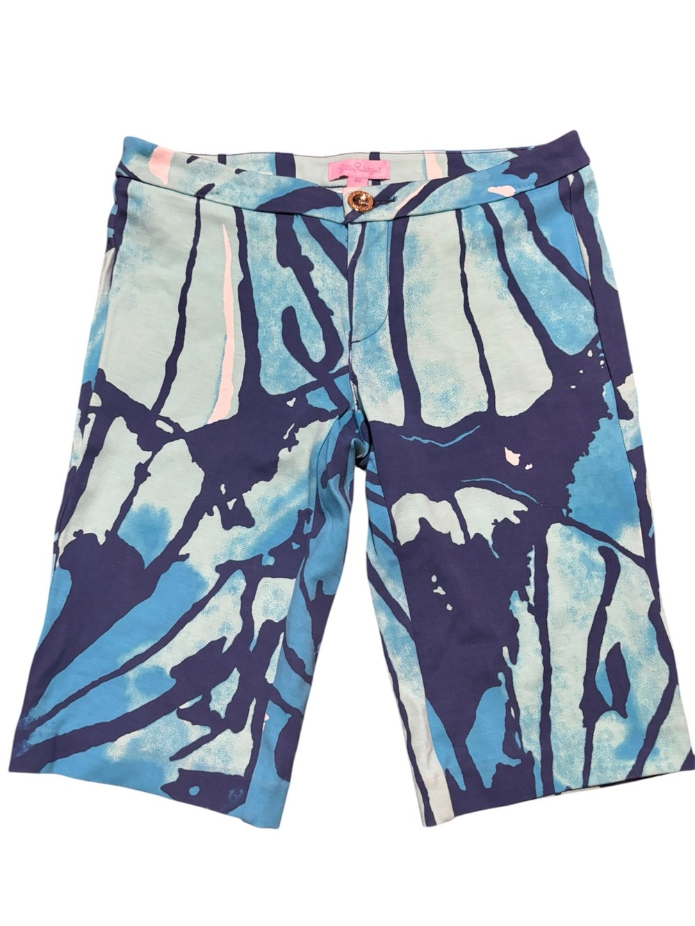 Lilly Pulitzer Blue and Aqua Abstract Printed Shorts